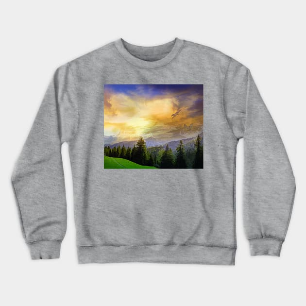 Eagles watch over the Valley Crewneck Sweatshirt by jasminaseidl